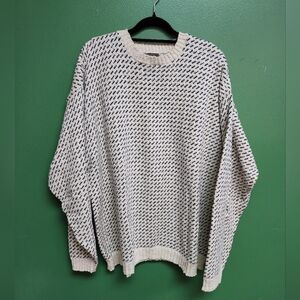 ALPS Men’s Knit Sweater | 100% Cotton | Navy & Cream Pattern |  xXL | Made US